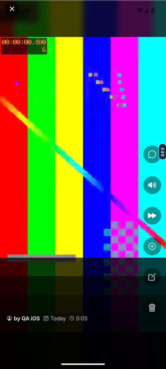 The full-screen memory player with the Comments button on the right edge.